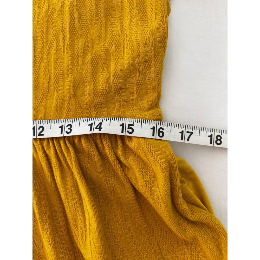 Maeve Anthropologie Mustard Yellow Tiered Maxi Dress Textured Knit — Size Medium - Picture 6 of 14